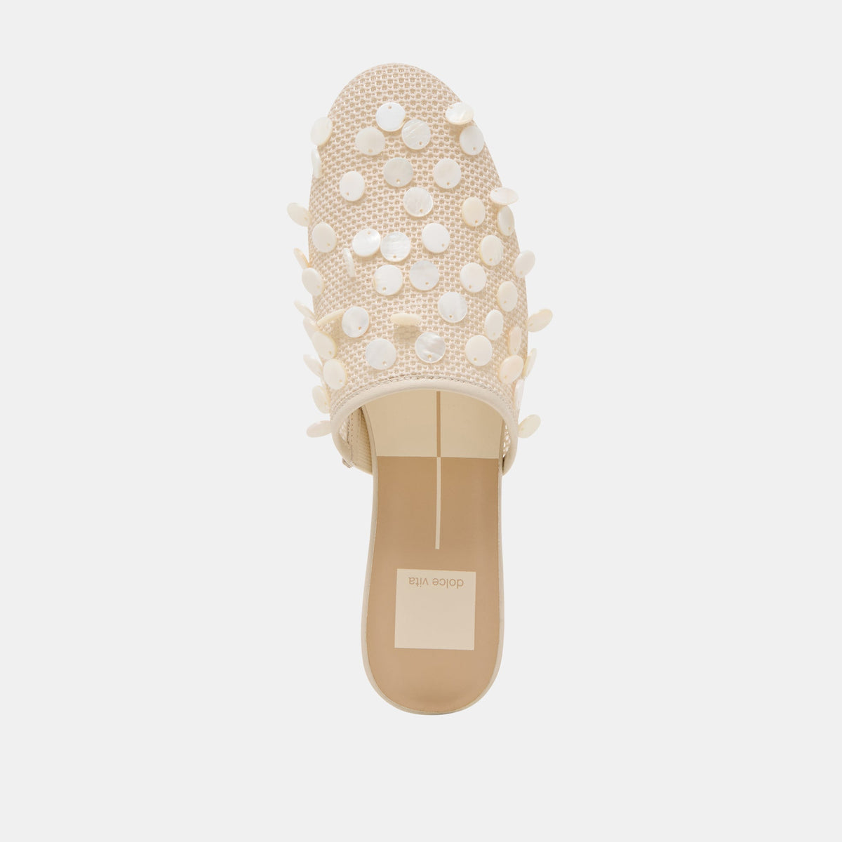 Dolce Vita SHOES Rova Bead Ivory Disc Mesh Flats