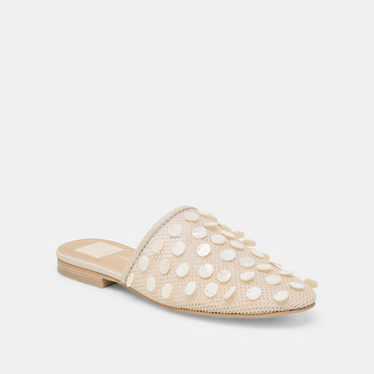Dolce Vita SHOES Rova Bead Ivory Disc Mesh Flats