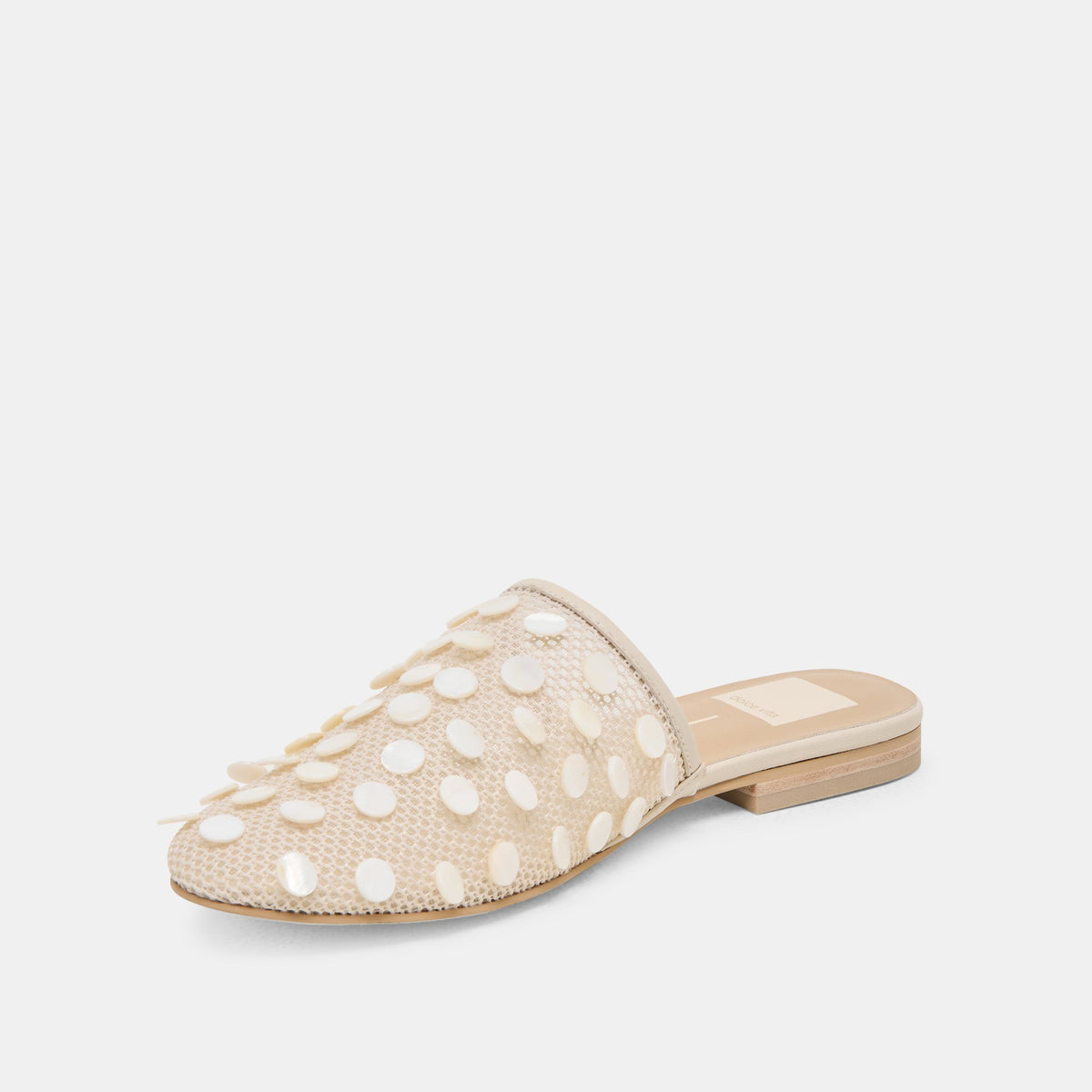 Dolce Vita SHOES Rova Bead Ivory Disc Mesh Flats