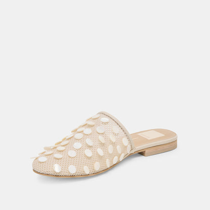 Dolce Vita SHOES Rova Bead Ivory Disc Mesh Flats