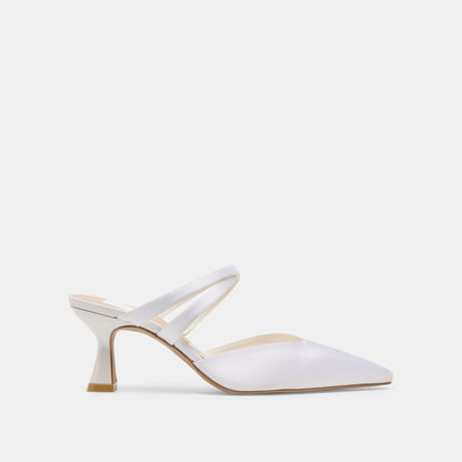 Dolce Vita SHOES Linore True White Satin Heels