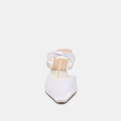 Dolce Vita SHOES Linore True White Satin Heels