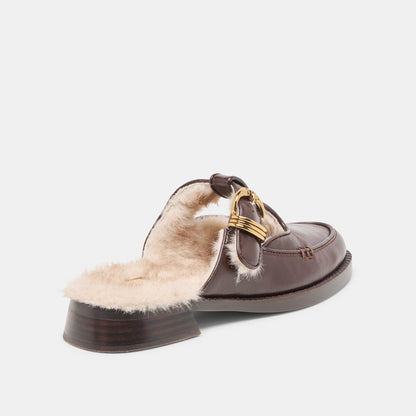 Dolce Vita SHOES Harlah Plush Chocolate Leather Flats