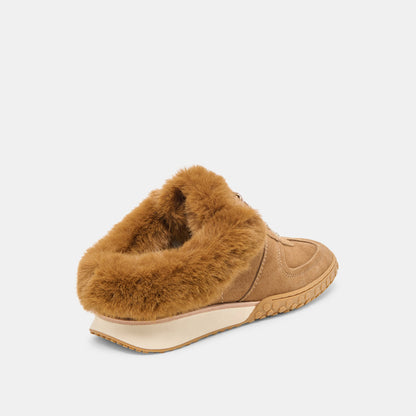 Dolce Vita SHOES Izzey Plush Lt Brown Suede Sneakers