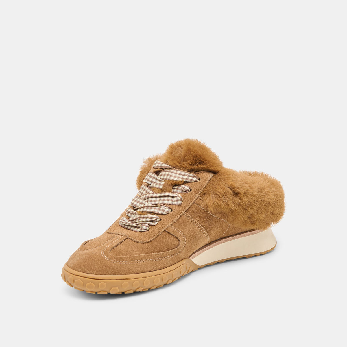 Dolce Vita SHOES Izzey Plush Lt Brown Suede Sneakers