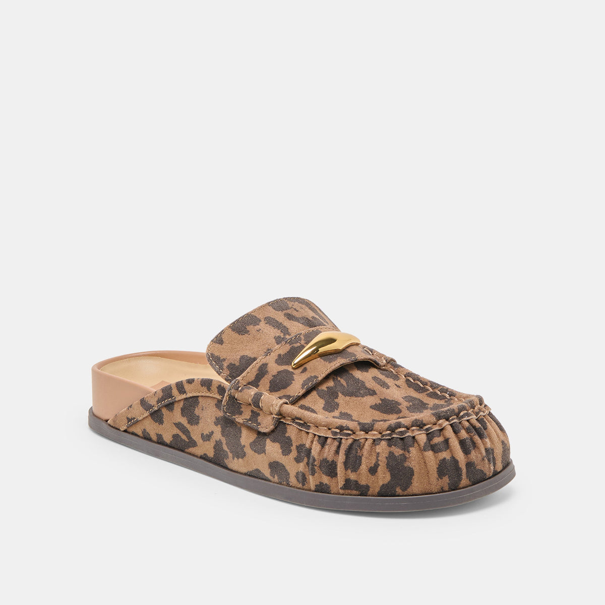 Dolce Vita SHOES Jodero Brown Leopard Printed Suede Flats