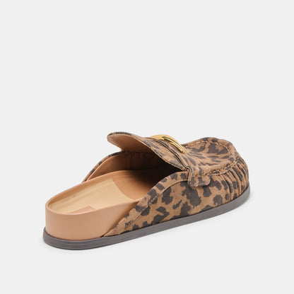 Dolce Vita SHOES Jodero Brown Leopard Printed Suede Flats