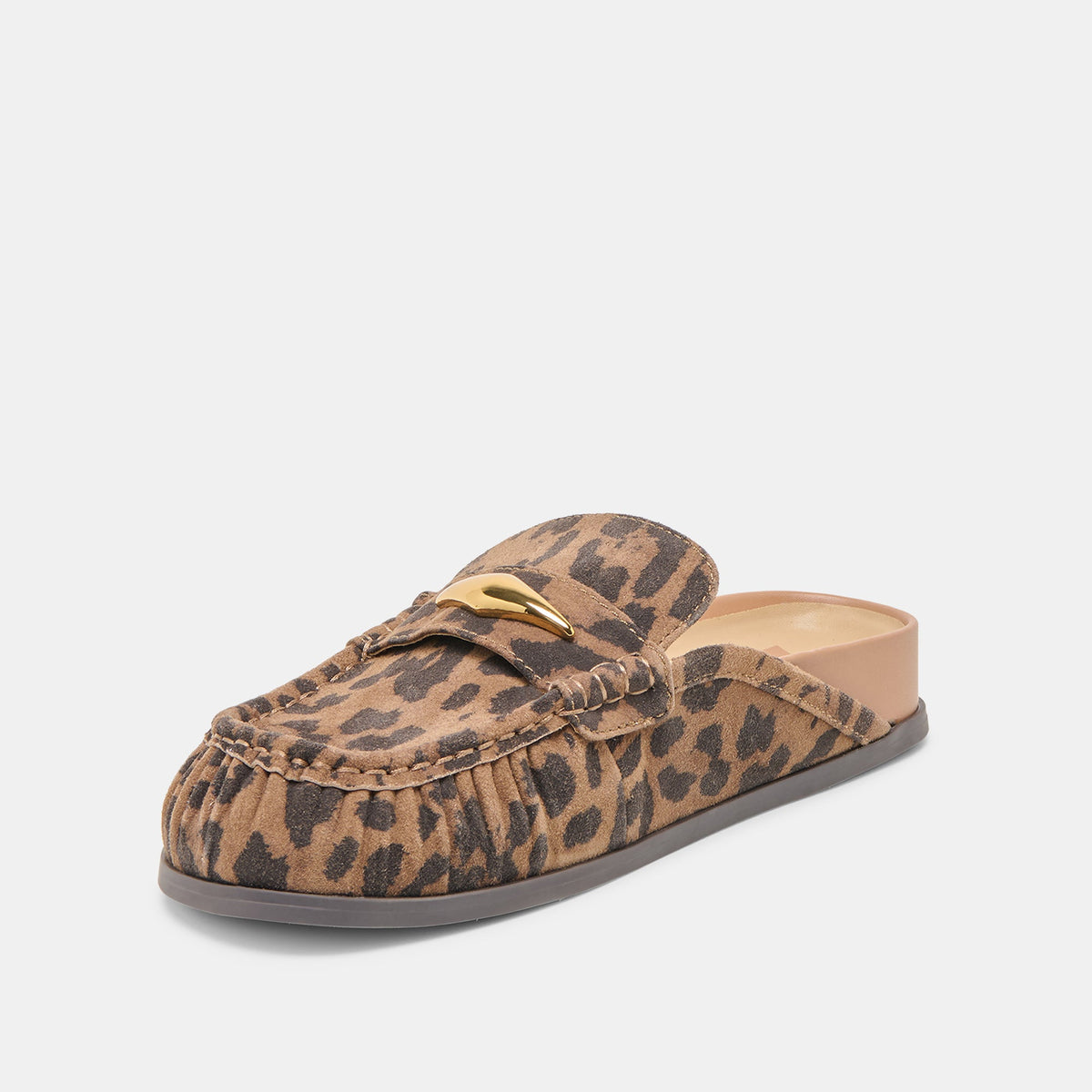 Dolce Vita SHOES Jodero Brown Leopard Printed Suede Flats