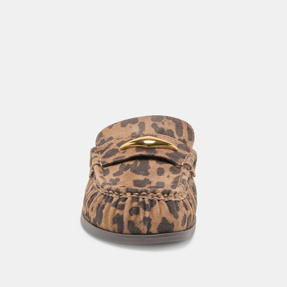Dolce Vita SHOES Jodero Brown Leopard Printed Suede Flats