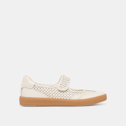 Dolce Vita SHOES Nanet White Perforated Leather Sneakers