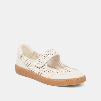 Dolce Vita SHOES Nanet White Perforated Leather Sneakers