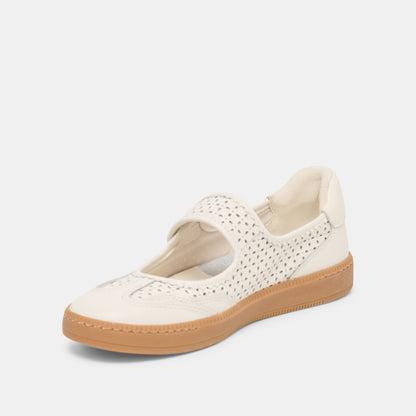 Dolce Vita SHOES Nanet White Perforated Leather Sneakers