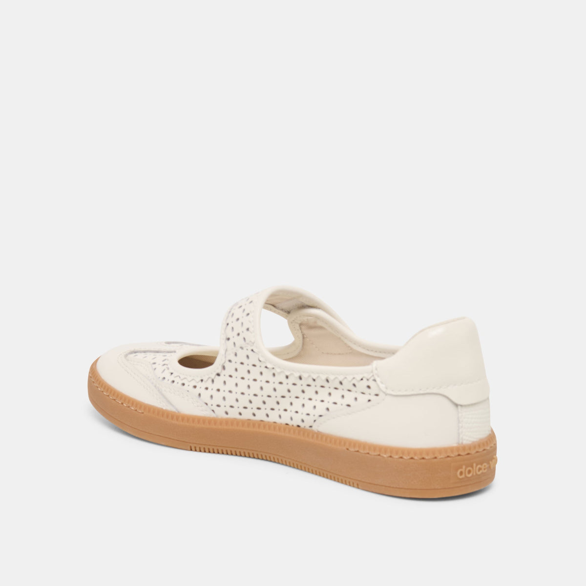 Dolce Vita SHOES Nanet White Perforated Leather Sneakers