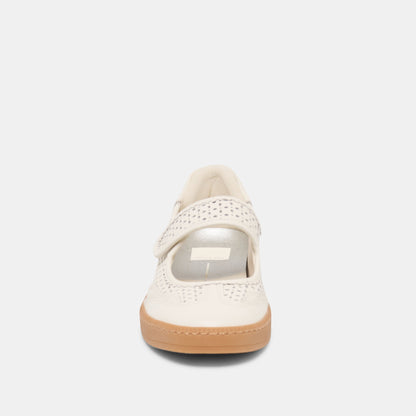 Dolce Vita SHOES Nanet White Perforated Leather Sneakers