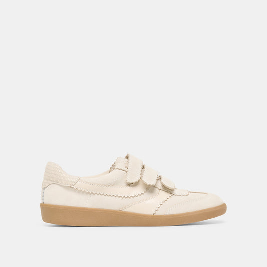 Dolce Vita SHOES Merit Velcro Ivory Leather Sneakers