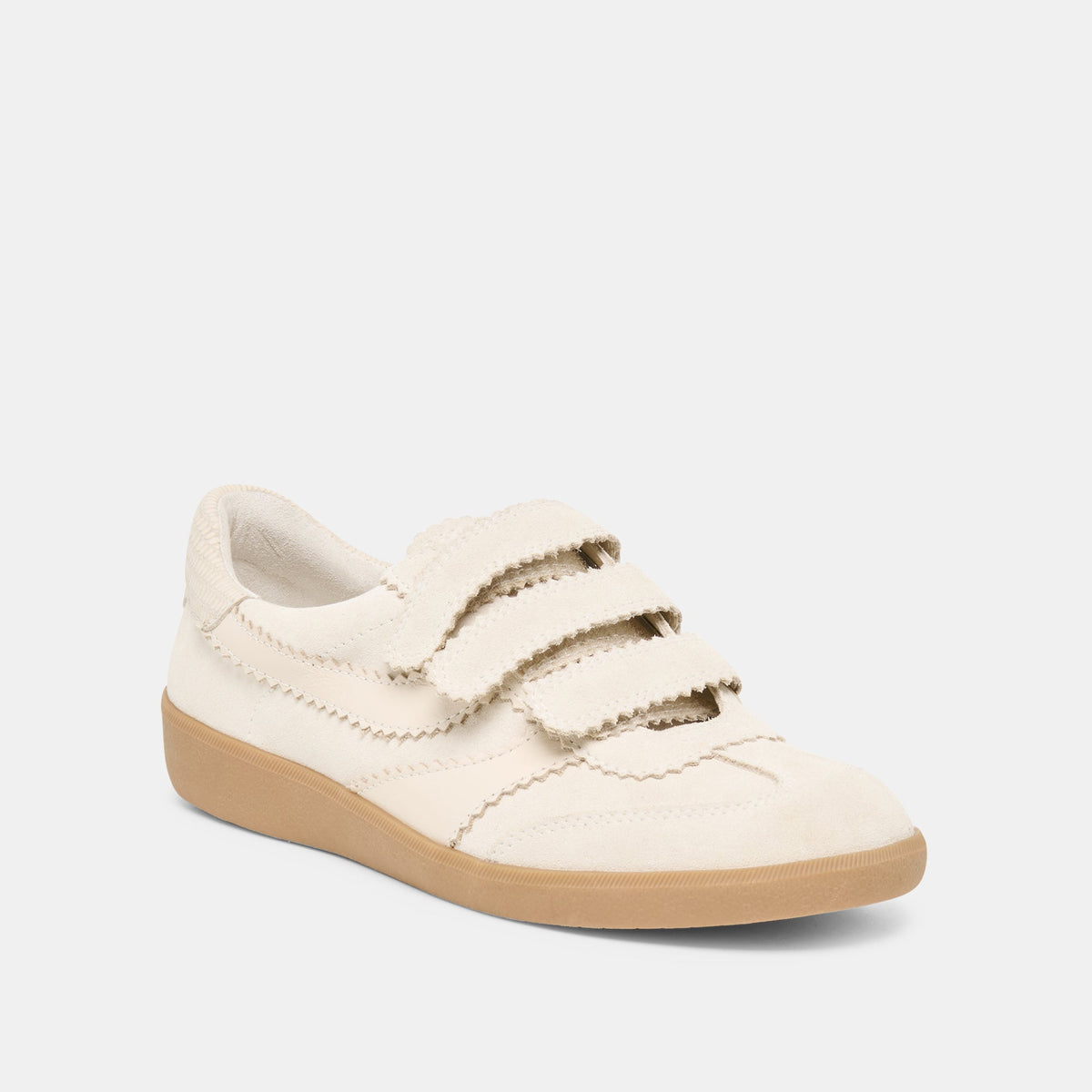 Dolce Vita SHOES Merit Velcro Ivory Leather Sneakers