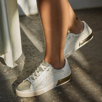 Dolce Vita SHOES ZINA SNEAKERS BONE GOLD WOVEN
 – Dolce Vita
