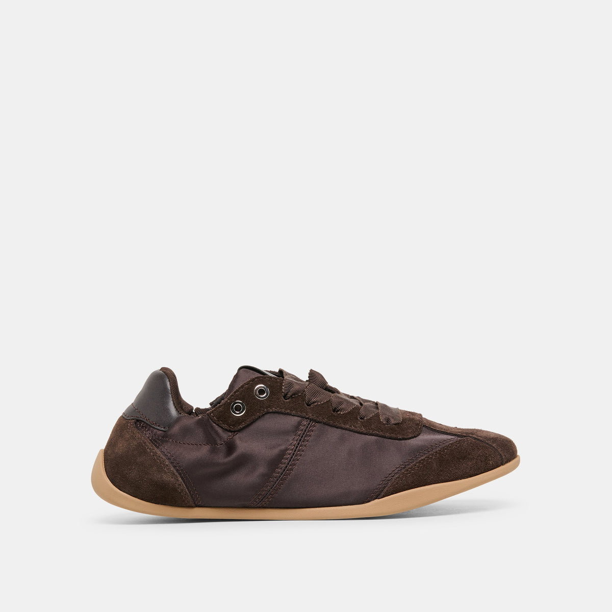 Dolce Vita SHOES Dakoda Dk Brown Satin Sneakers