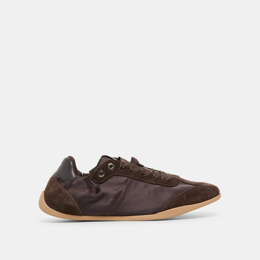 Dolce Vita SHOES Dakoda Dk Brown Satin Sneakers