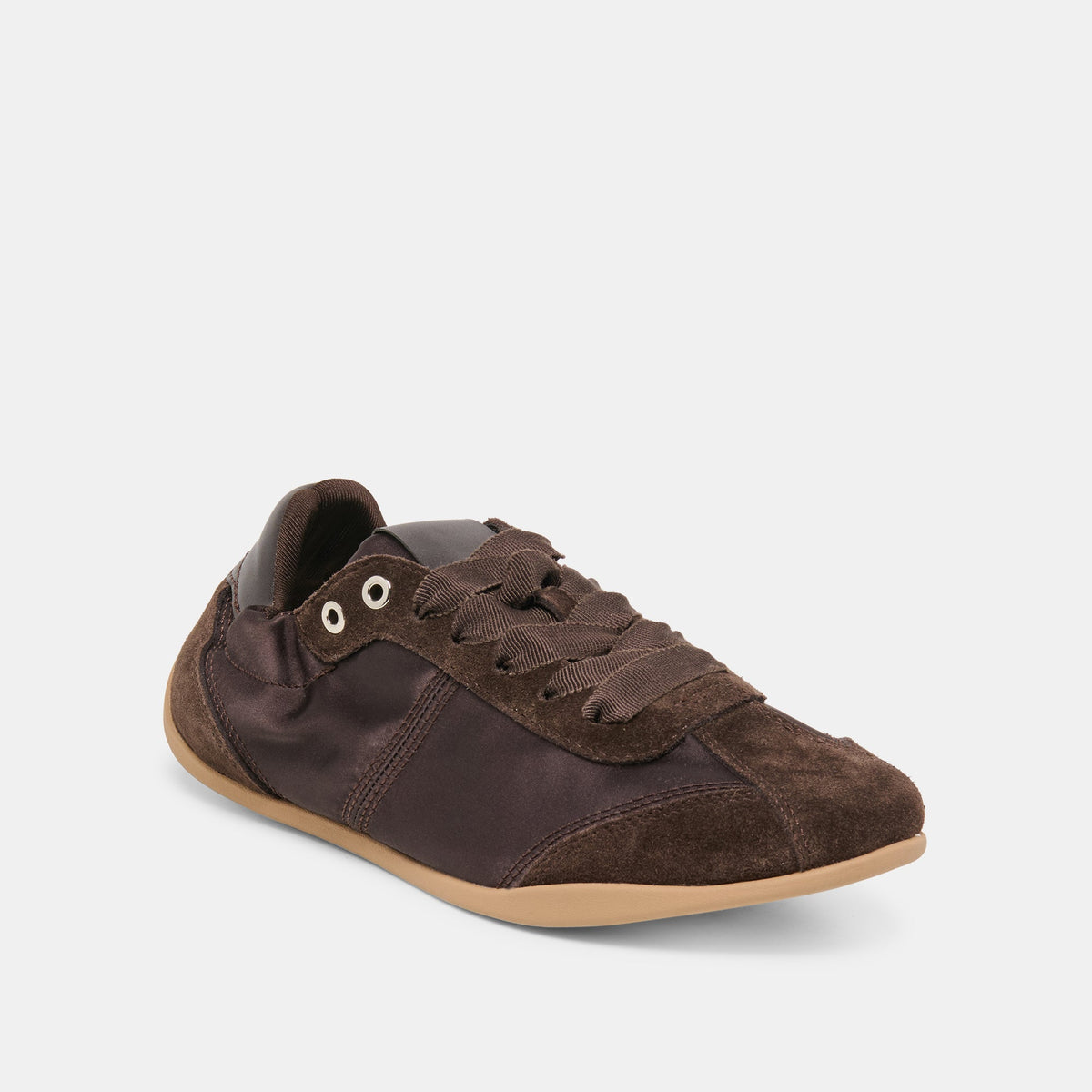 Dolce Vita SHOES Dakoda Dk Brown Satin Sneakers