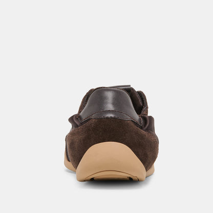 Dolce Vita SHOES Dakoda Dk Brown Satin Sneakers
