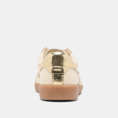 Dolce Vita SHOES Merit White Gold Leather Sneakers