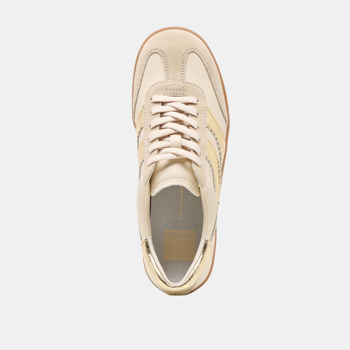 Dolce Vita SHOES Merit White Gold Leather Sneakers