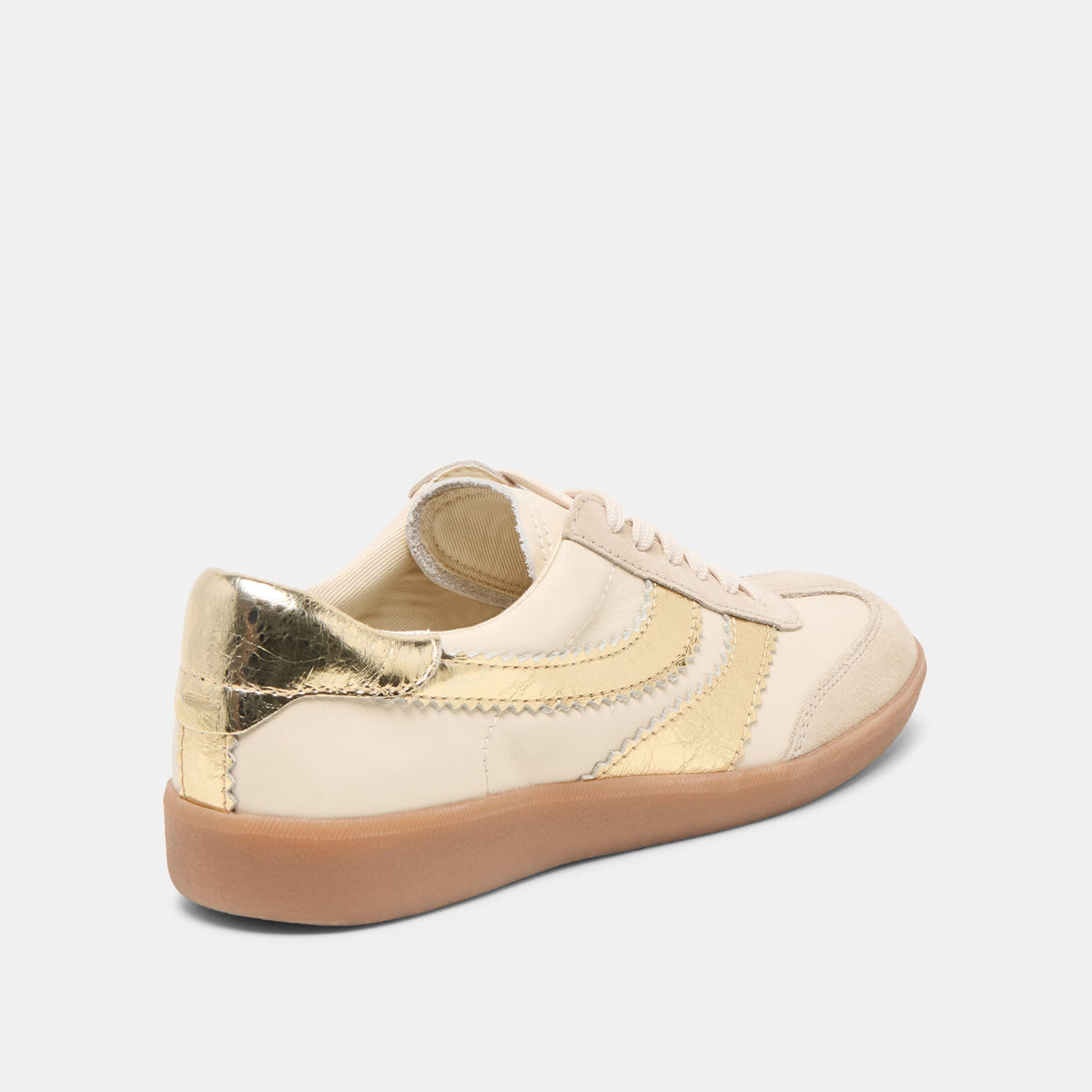 Dolce Vita SHOES Merit White Gold Leather Sneakers
