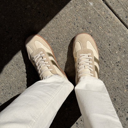 Dolce Vita SHOES Merit White Gold Leather Sneakers