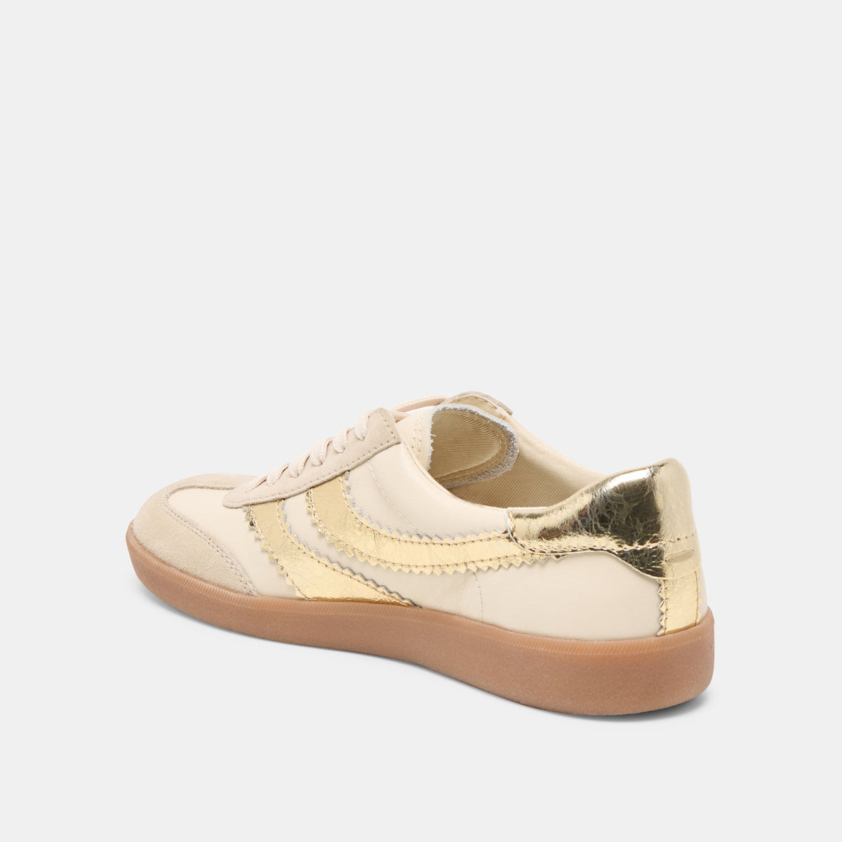 Dolce Vita SHOES Merit White Gold Leather Sneakers