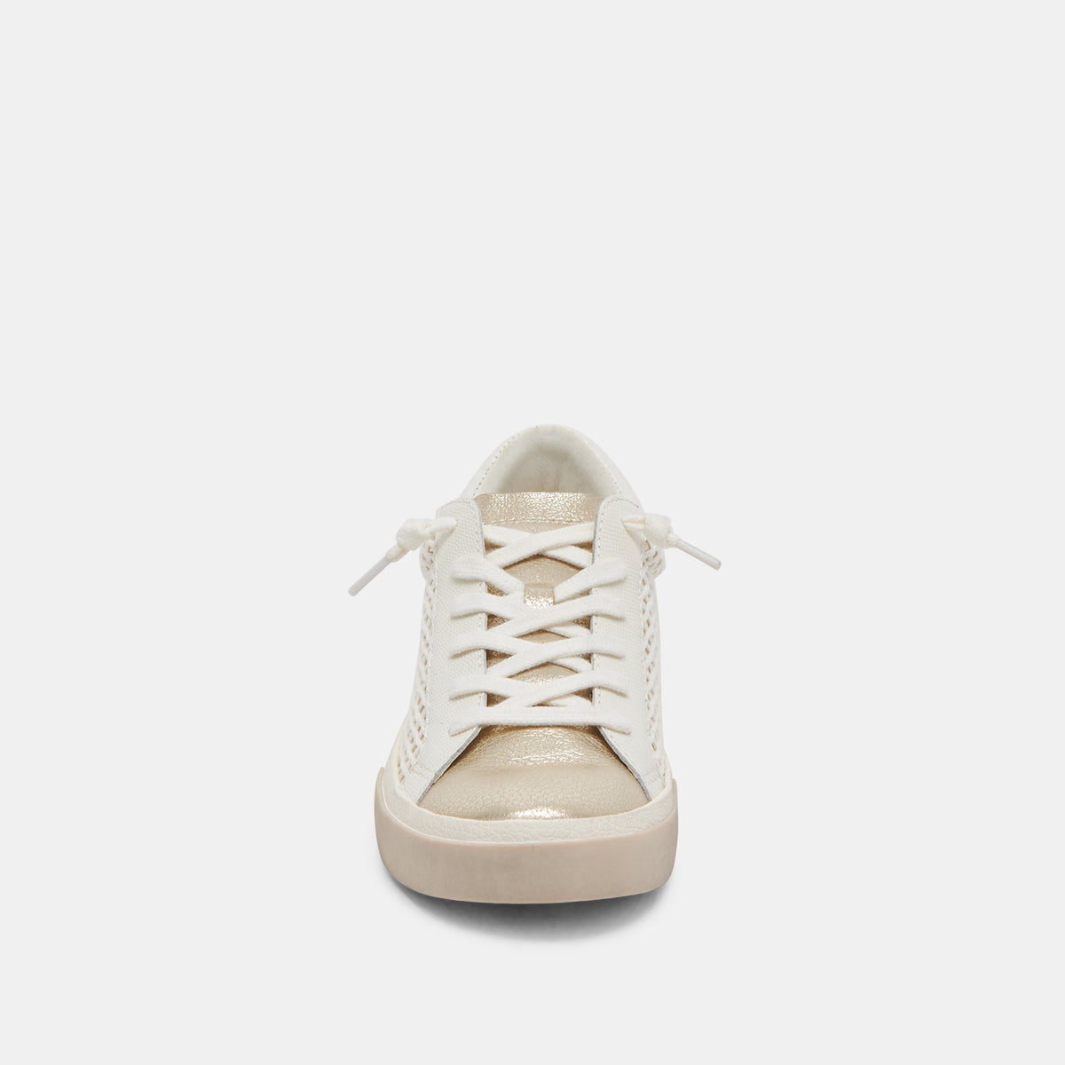 Dolce Vita SHOES Zina Bone Gold Woven Wide Sneakers