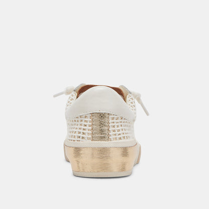 Dolce Vita SHOES Zina Bone Gold Woven Wide Sneakers