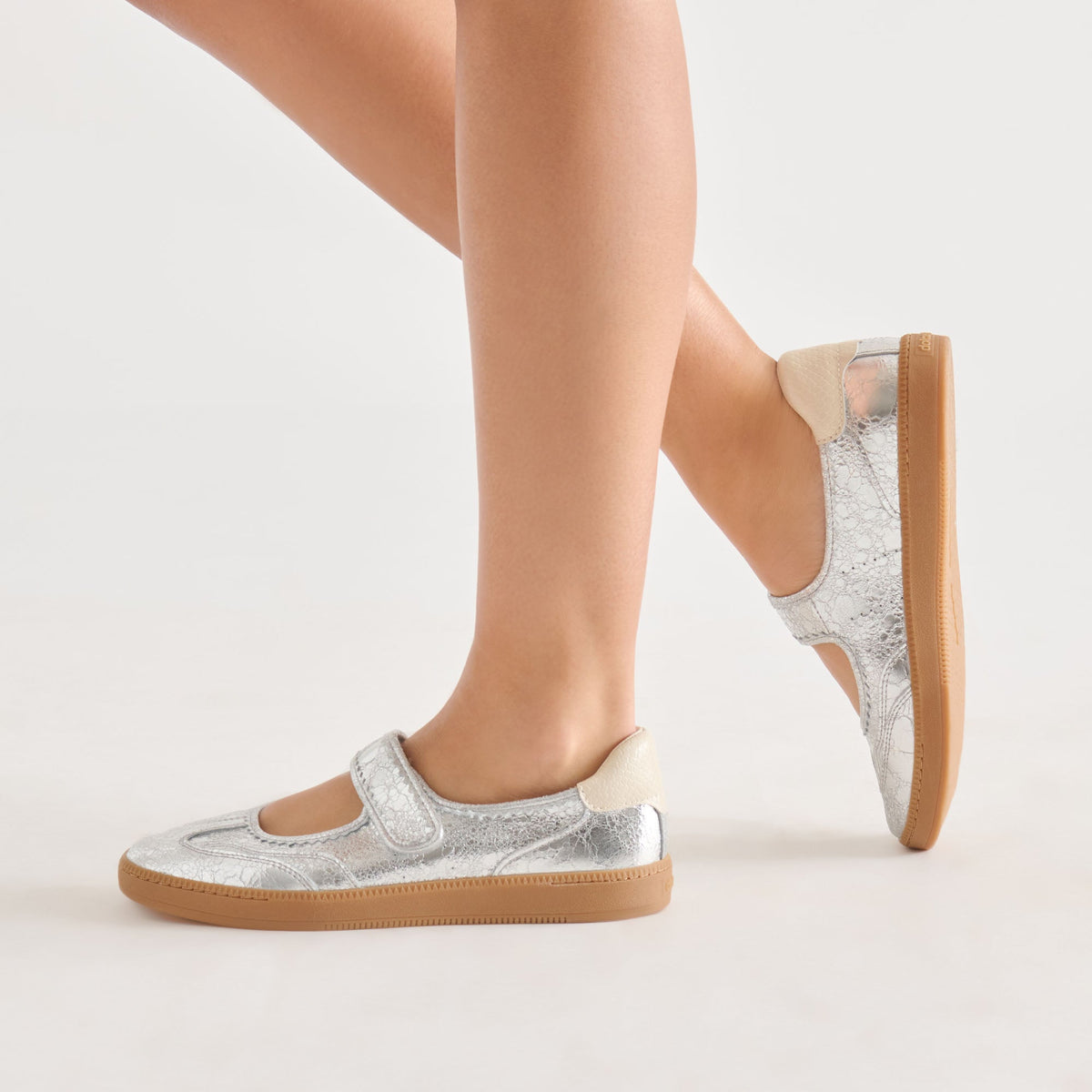 Dolce Vita SHOES Nanet Silver Leather Sneakers