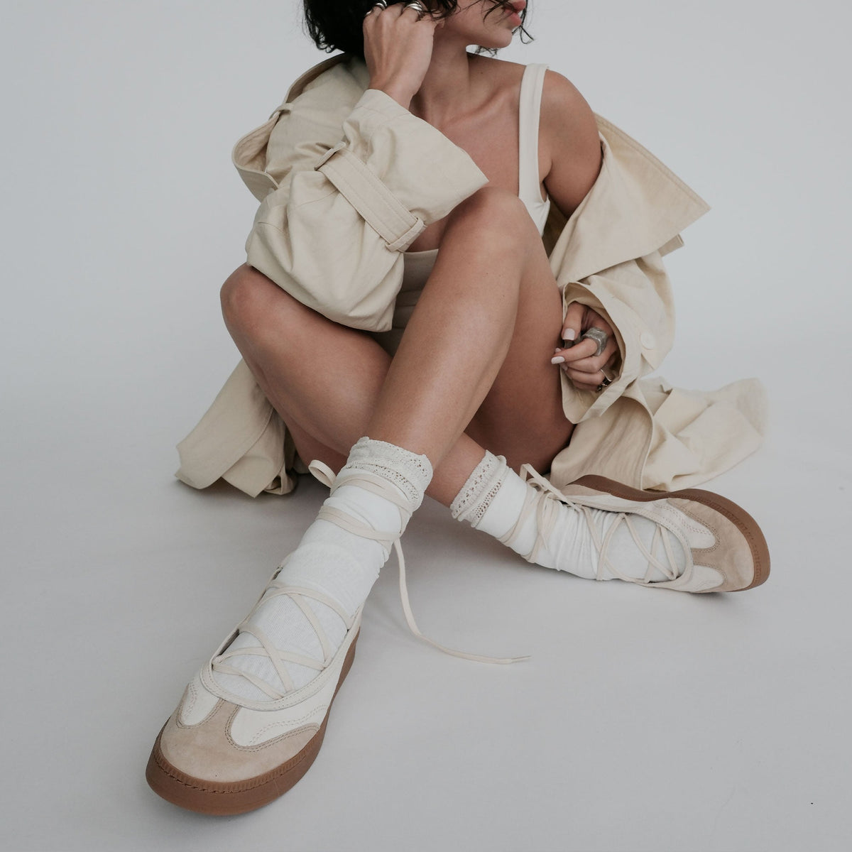 Dolce Vita SHOES Nyomie Ivory Multi Leather Sneakers