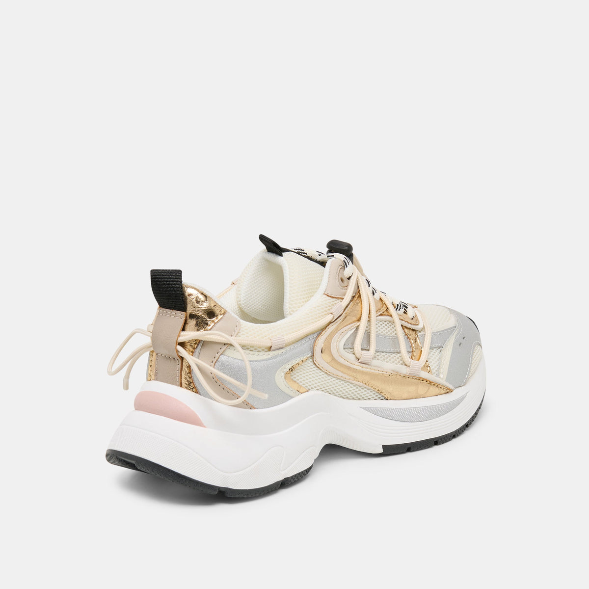 Dolce Vita SHOES Selmar Silver Gold Leather Sneakers