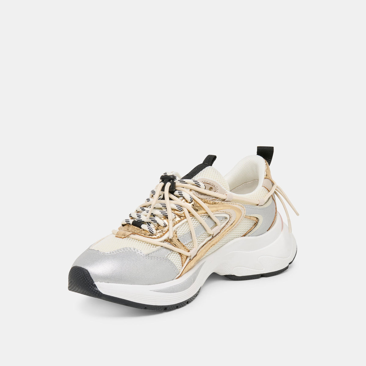 Dolce Vita SHOES Selmar Silver Gold Leather Sneakers