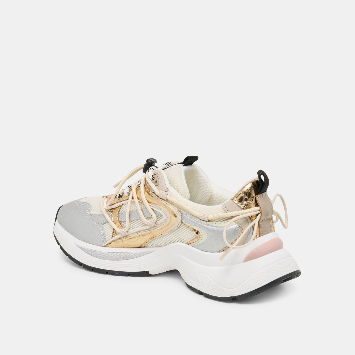 Dolce Vita SHOES Selmar Silver Gold Leather Sneakers