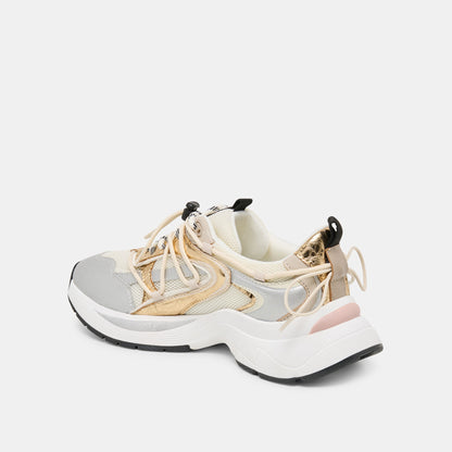 Dolce Vita SHOES Selmar Silver Gold Leather Sneakers