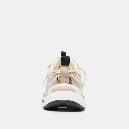 Dolce Vita SHOES Selmar Silver Gold Leather Sneakers