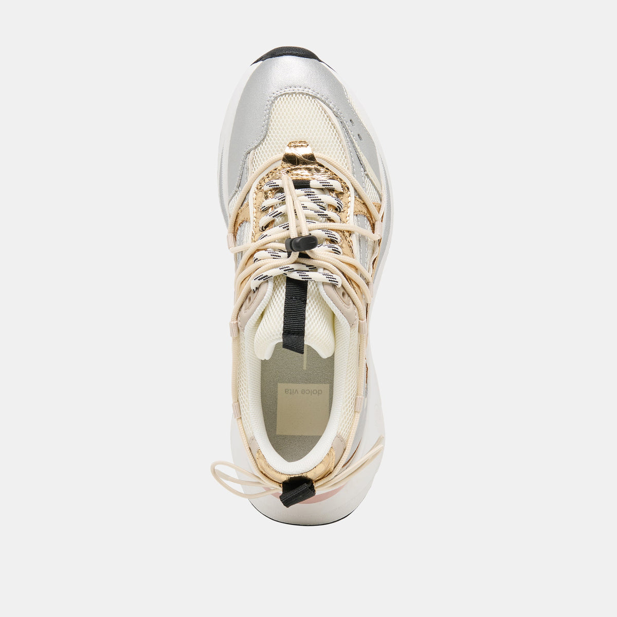Dolce Vita SHOES Selmar Silver Gold Leather Sneakers