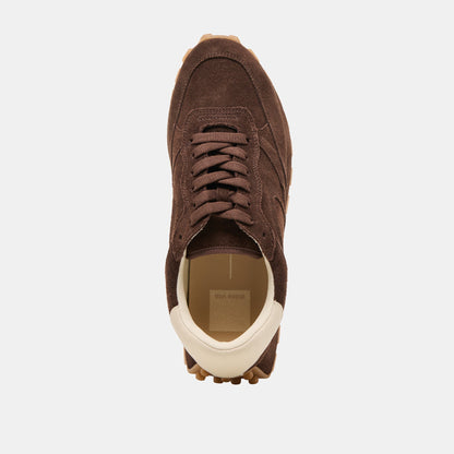 Dolce Vita SHOES Tricia Dk Brown Suede Sneakers