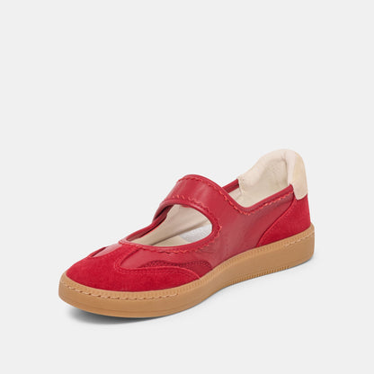 Dolce Vita SHOES Nanet Crimson Leather Sneakers