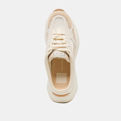 Dolce Vita SHOES SWAYZY Ivory Multi Suede Platform Slip-on Sneakers