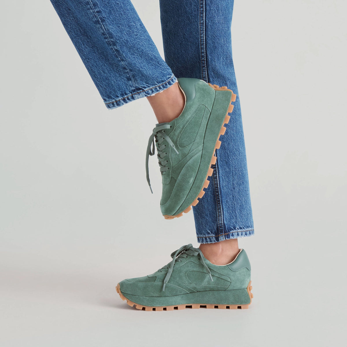 Dolce Vita SHOES Tricia Dk Green Suede Sneakers