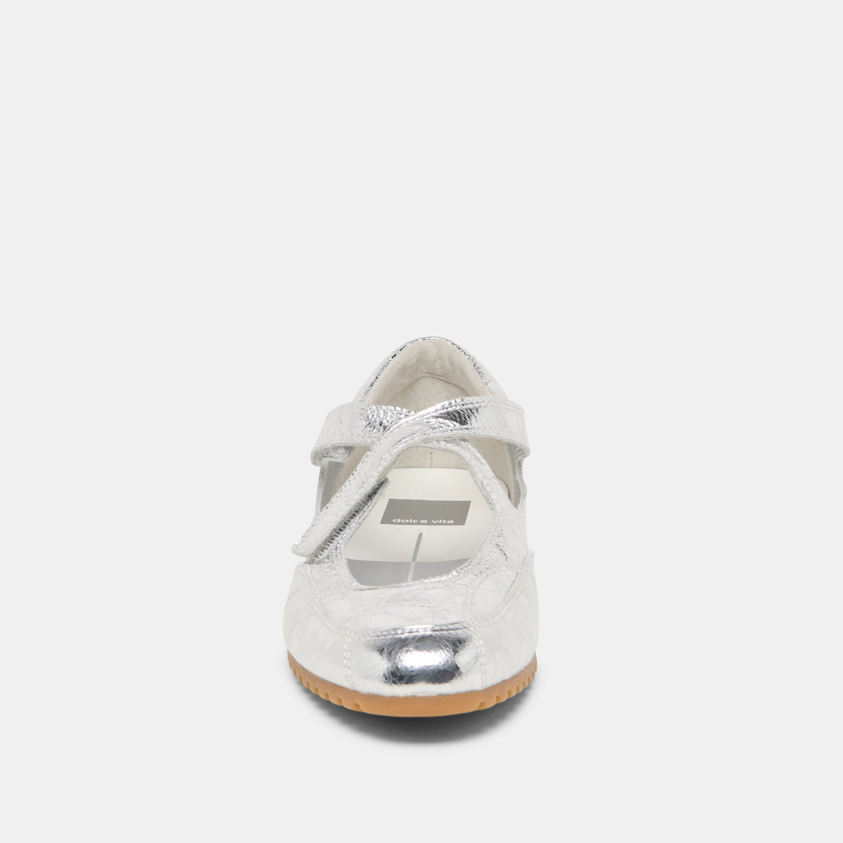 Dolce Vita SHOES YONO Silver Distressed Leather Ballet Sneaker Flats
