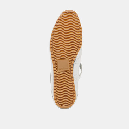 Dolce Vita SHOES YONO Silver Distressed Leather Ballet Sneaker Flats