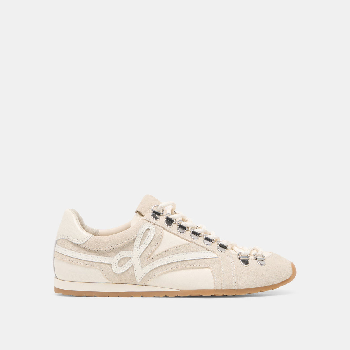 Dolce Vita SHOES DEACON Ivory Suede Lace-Up Sneakers
