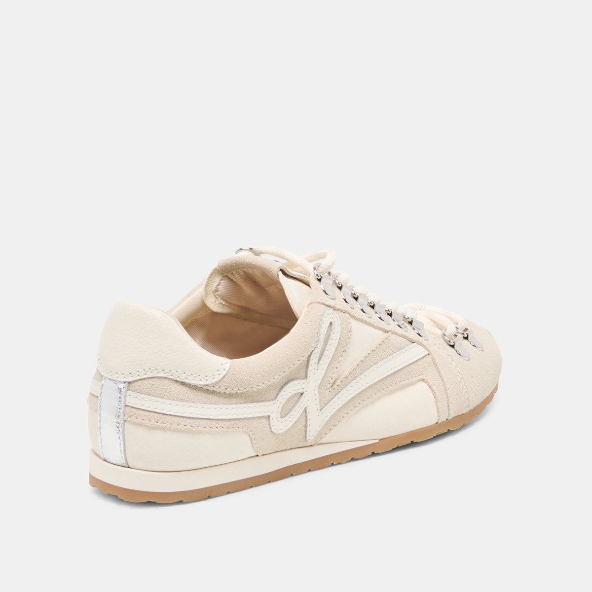 Dolce Vita SHOES DEACON Ivory Suede Lace-Up Sneakers