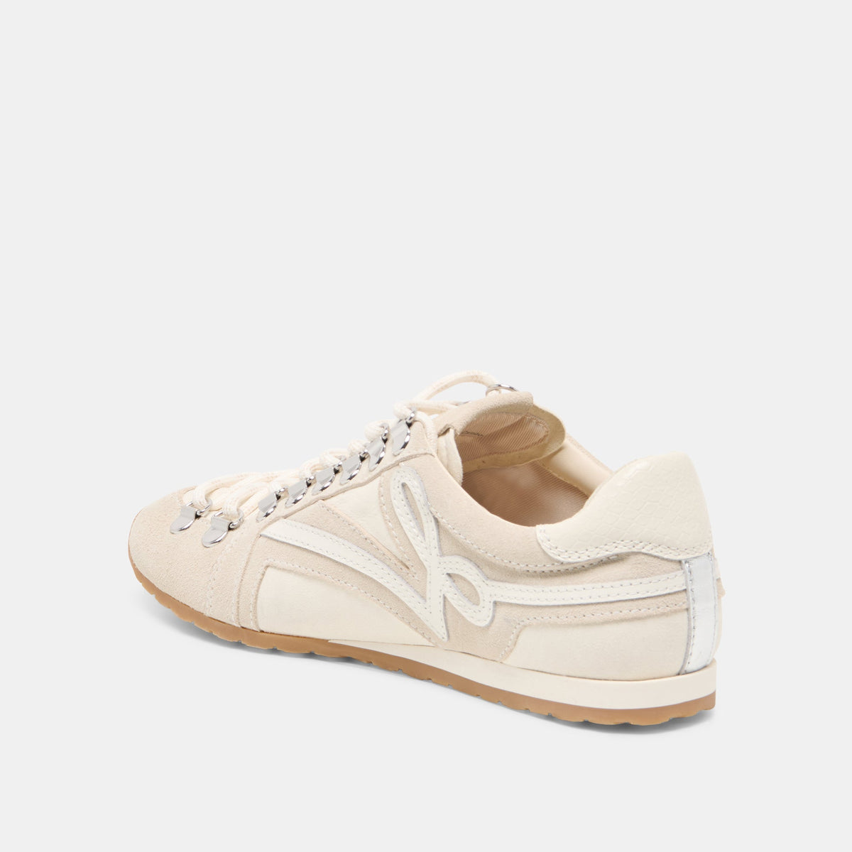 Dolce Vita SHOES DEACON Ivory Suede Lace-Up Sneakers