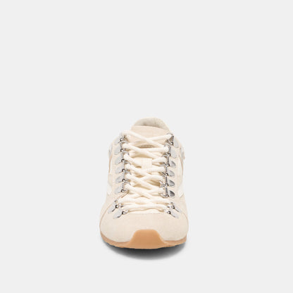 Dolce Vita SHOES DEACON Ivory Suede Lace-Up Sneakers